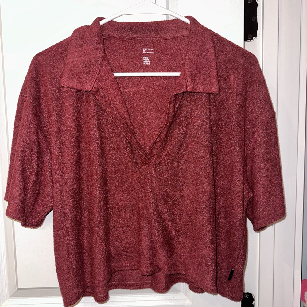 Hollister Burgundy Crop Top Size: M